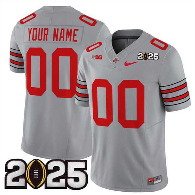 Men's Ohio State Buckeyes Active Player Custom Grey 2025 CFP Final Patch F.U.S.E. Vapor Limited Stitched Football Jersey,We sell and wholesale Men's Ohio State Buckeyes Active Player Custom Grey 2025 CFP Final Patch F.U.S.E. Vapor Limited Stitched Football Jersey on line form chian!